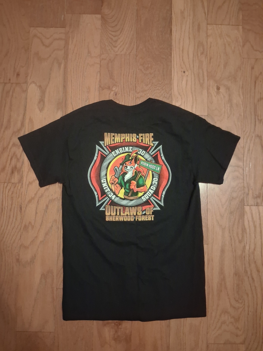 Memphis Fire 'Outlaws of Sherwood Forest' Black Graphic Tee